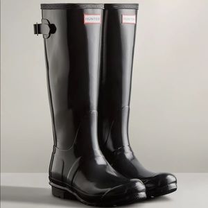 Hunter Tall Back Adjustable Gloss Rain Boots
